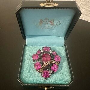 Juicy Couture Pink and Silver Gem Brooch